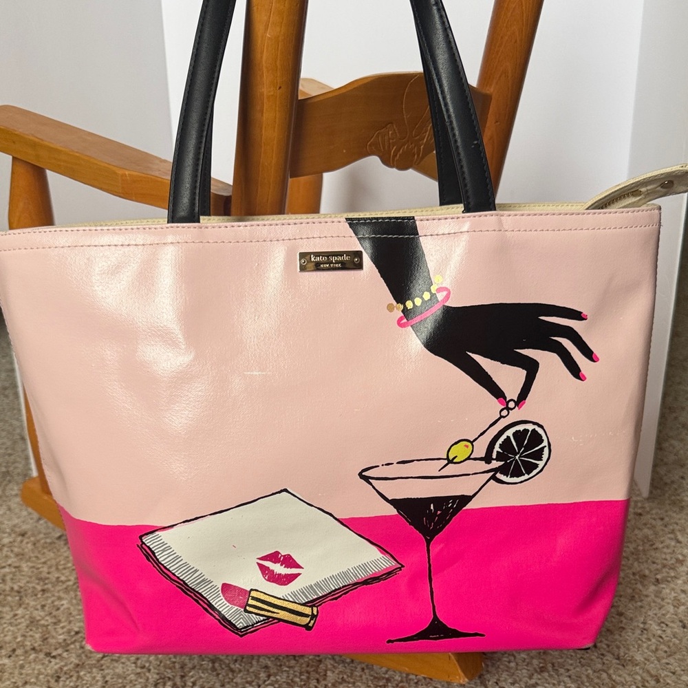 Kate Spade Love Birds Francis Wink Cocktails Kisses Tote- Hard to Find!! st - Picture 1 of 13